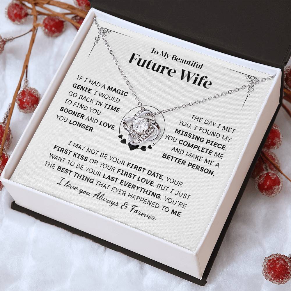 TO MY FUTURE WIFE MAGIC GENIE LOVE KNOT NECKLACE GIFT SET