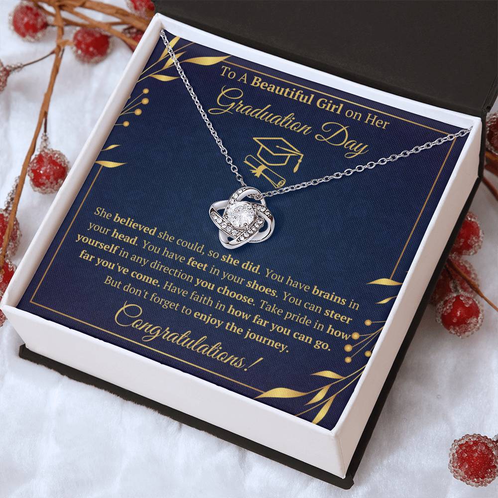 GRADUATION DAY LOVE KNOT NECKLACE GIFT SET