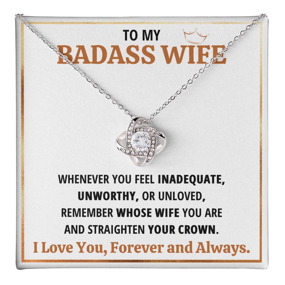 BADASS WIFE LOVE KNOT NECKLACE GIFT SET
