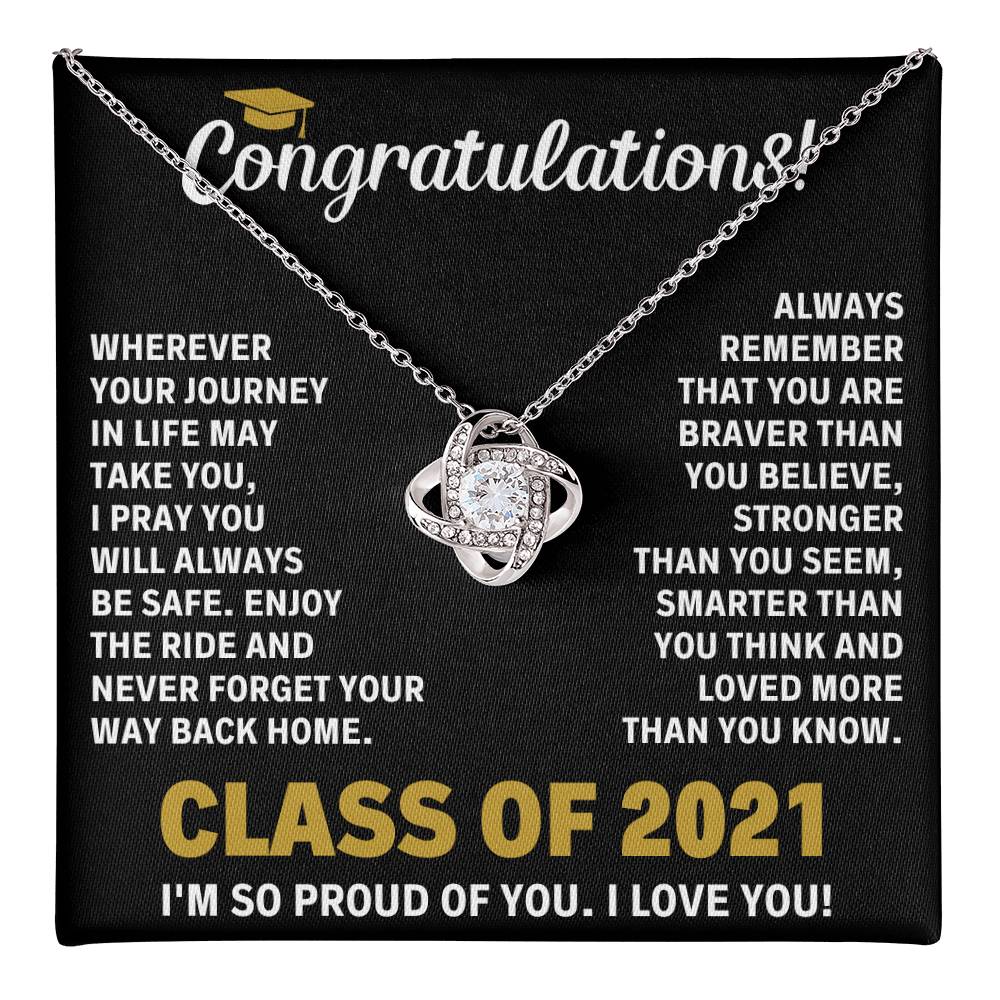 CLASS OF 2021 BRAVER LOVE KNOT NECKLACE GIFT SET
