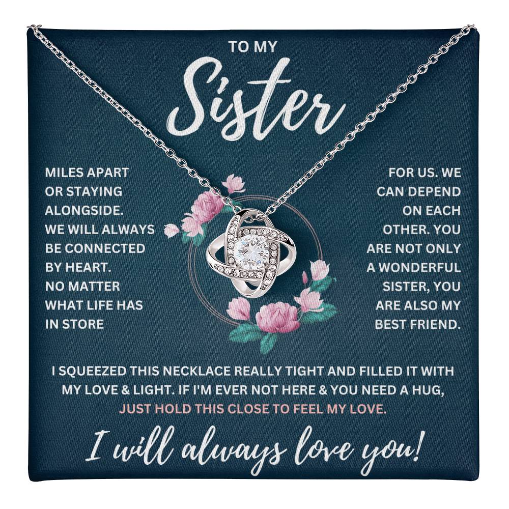 TO MY SISTER SQUEEZED KNOT NECKLACE GIFT SET