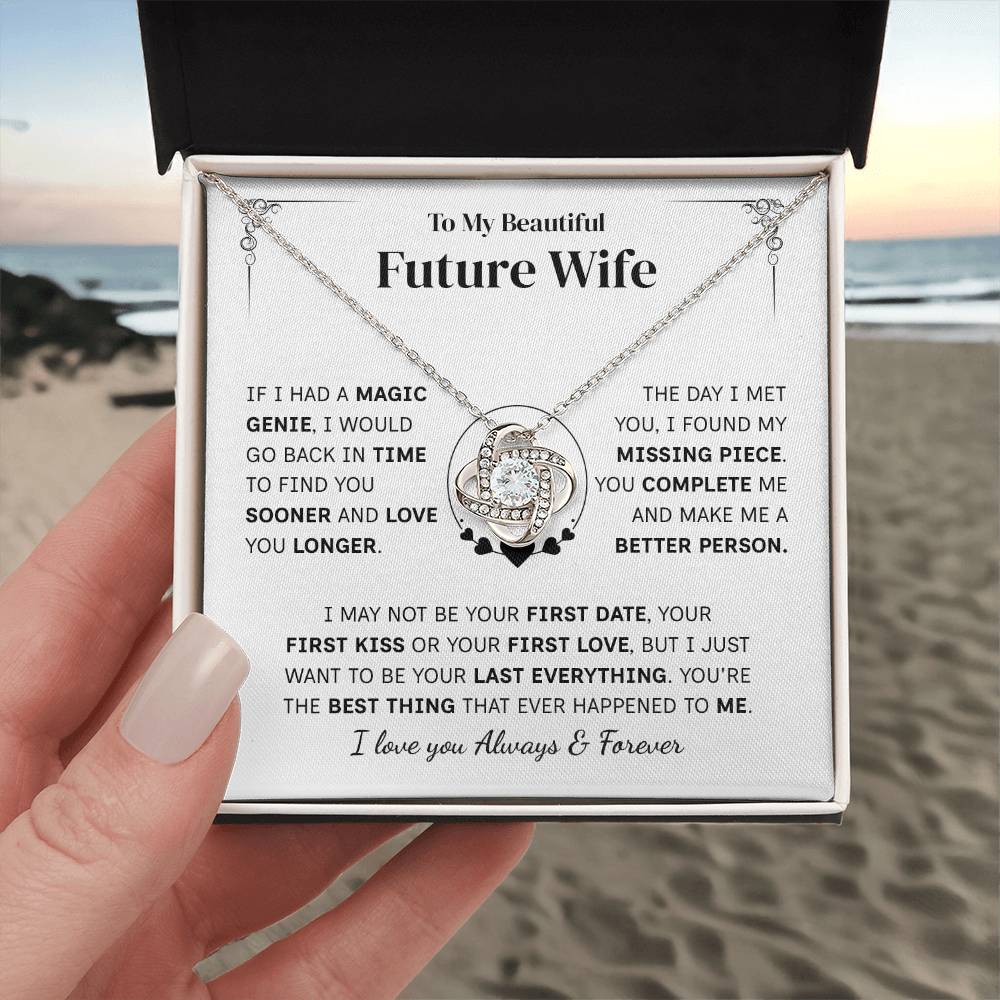 TO MY FUTURE WIFE MAGIC GENIE LOVE KNOT NECKLACE GIFT SET