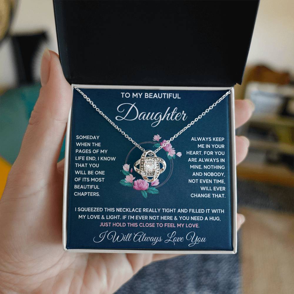 TO MY DAUGHTER CHAPTERS SQUEEZE KNOT NECKLACE GIFT SET