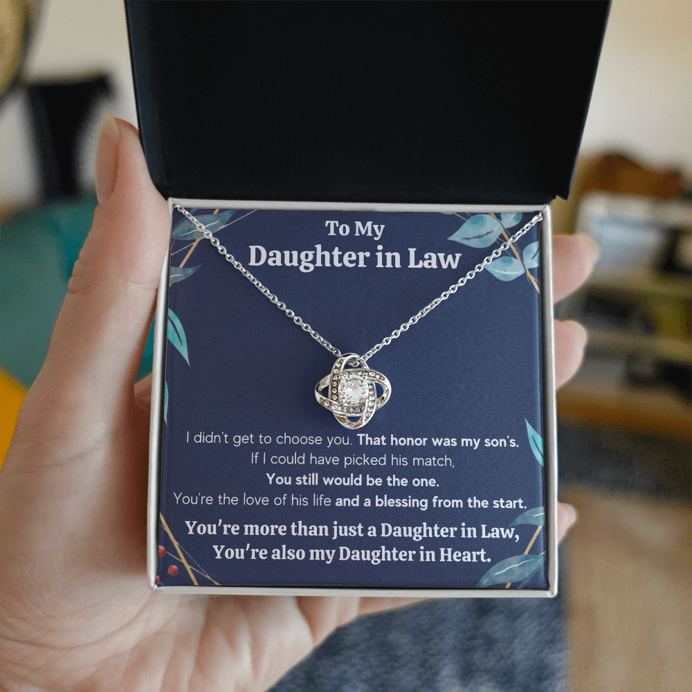 TO MY DAUGHTER IN LAW HONOR KNOT NECKLACE GIFT SET