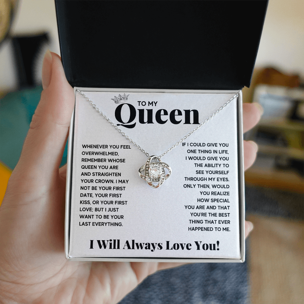 To My Queen Love Knot Necklace Gift Set