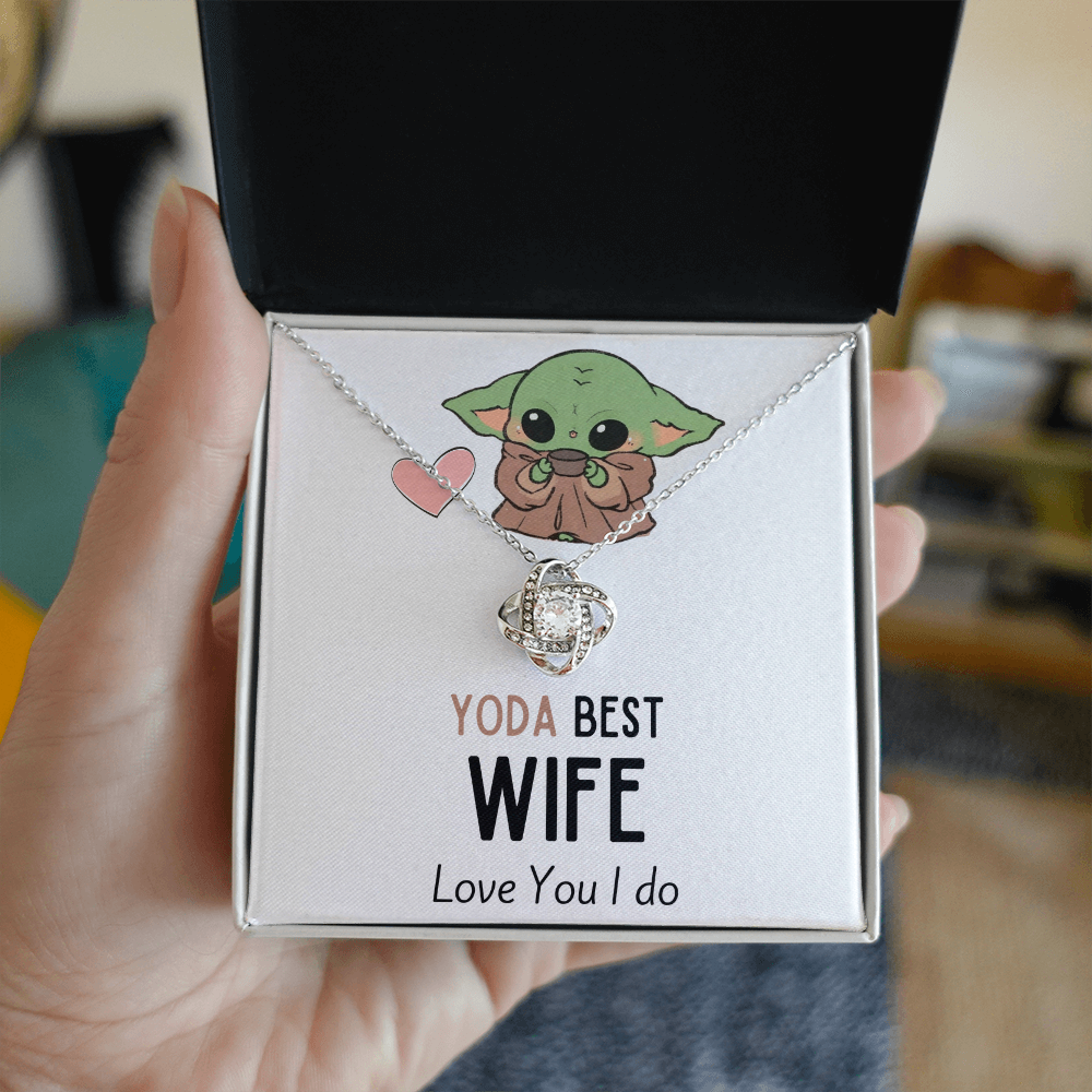 TO MY WIFE BABY YODA LOVE KNOT NECKLACE