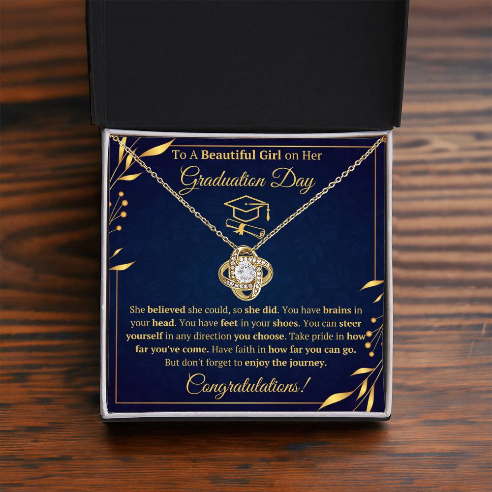 GRADUATION DAY LOVE KNOT NECKLACE GIFT SET