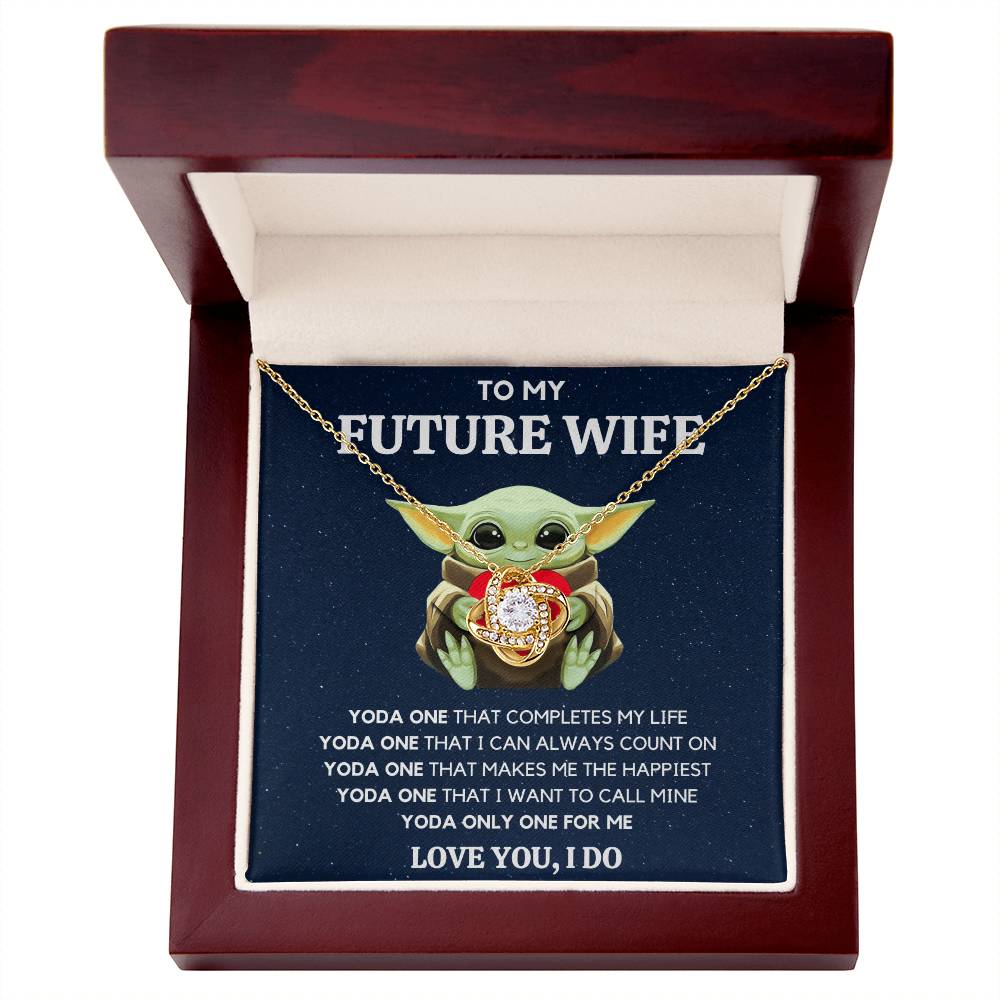 FUTURE WIFE LOVE KNOT NECKLACE BABY YODA