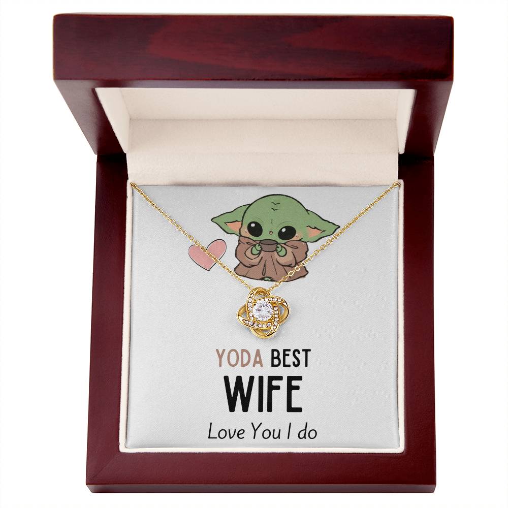 TO MY WIFE BABY YODA LOVE KNOT NECKLACE