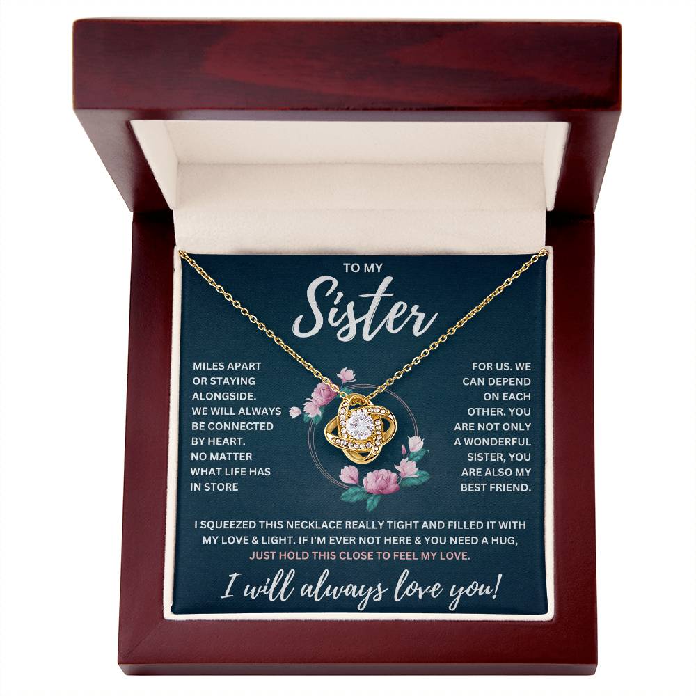 TO MY SISTER SQUEEZED KNOT NECKLACE GIFT SET