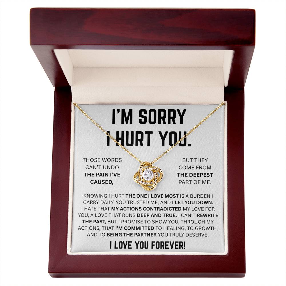 DEEPEST APOLOGY LOVE KNOT NECKLACE GIFT SET