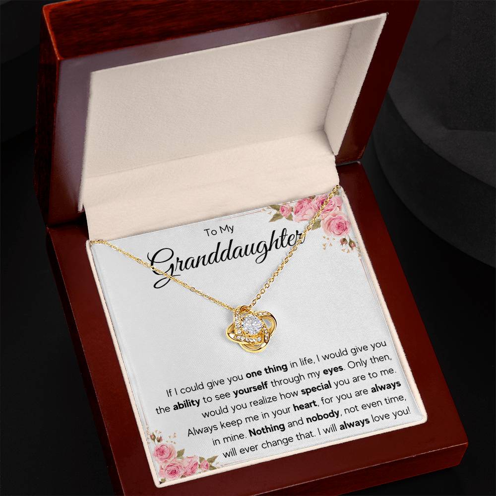 TO MY GRANDDAUGHTER EYES KNOT NECKLACE GIFT SET