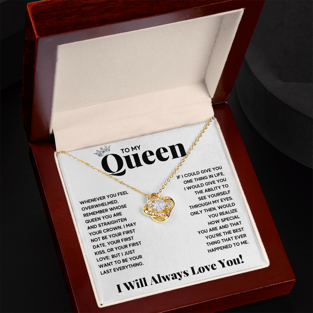 To My Queen Love Knot Necklace Gift Set