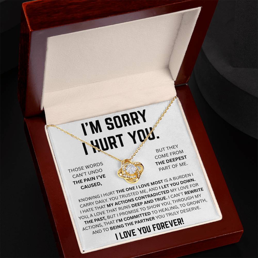 DEEPEST APOLOGY LOVE KNOT NECKLACE GIFT SET
