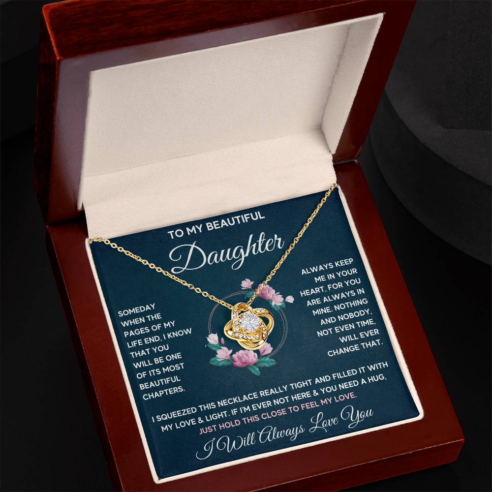 TO MY DAUGHTER CHAPTERS SQUEEZE KNOT NECKLACE GIFT SET