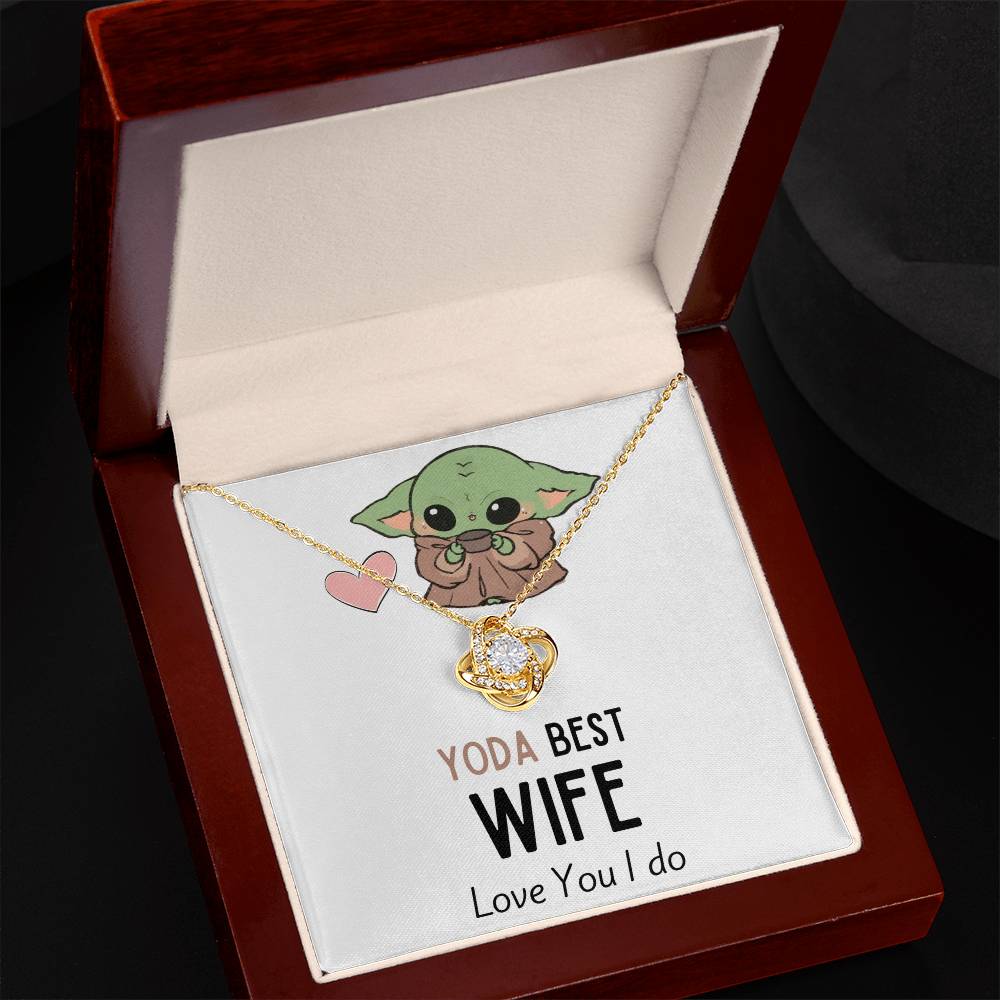 TO MY WIFE BABY YODA LOVE KNOT NECKLACE