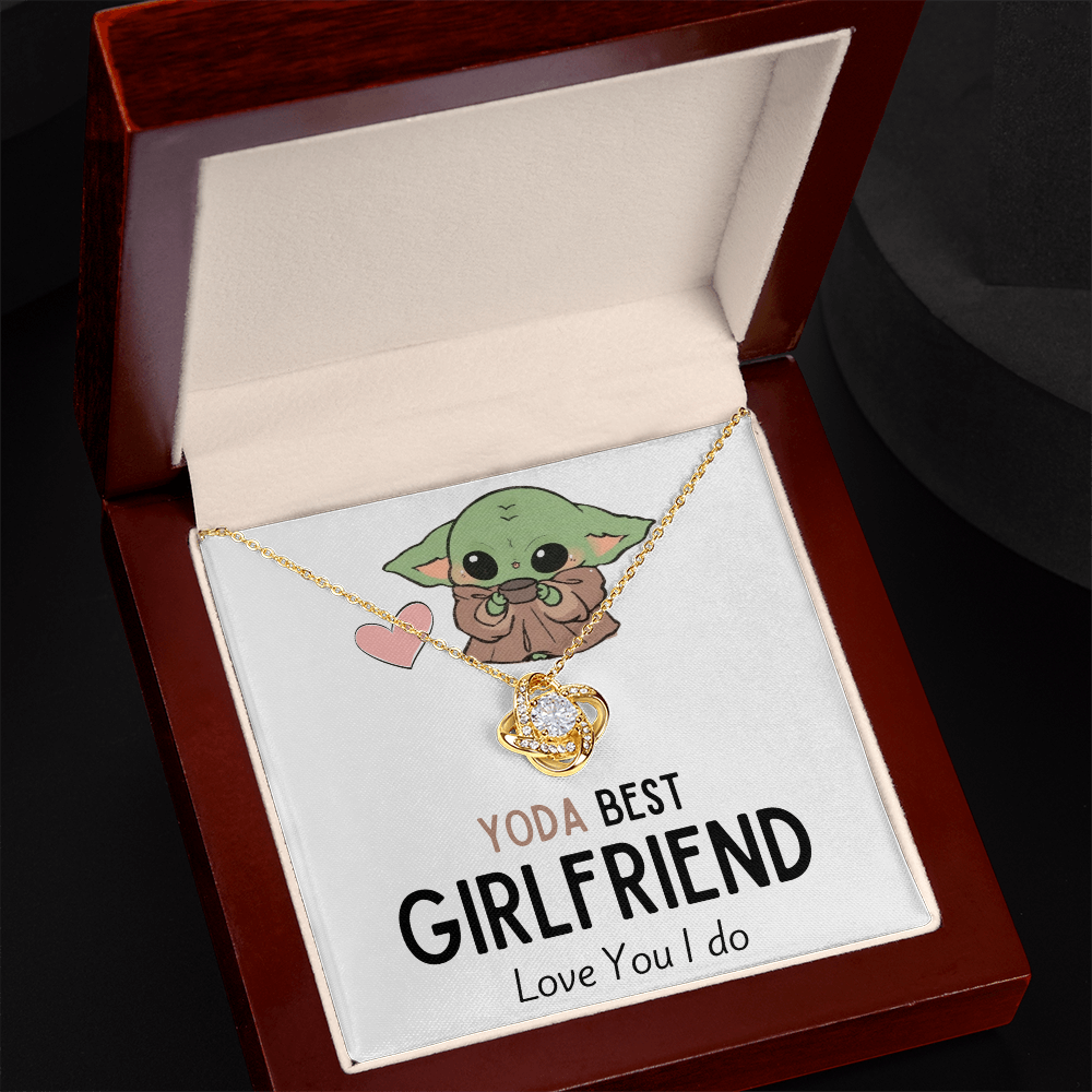 TO MY GIRLFRIEND BABY YODA LOVE KNOT NECKLACE