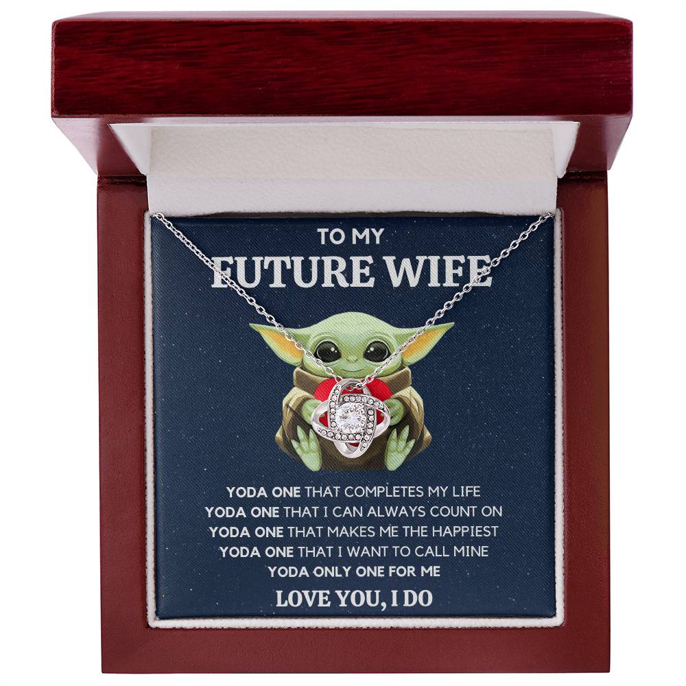 FUTURE WIFE LOVE KNOT NECKLACE BABY YODA