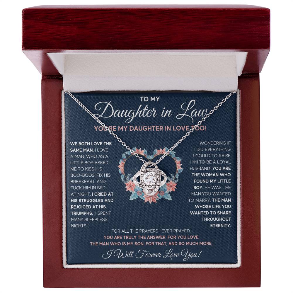 TO MY DAUGHTER IN LAW - DAUGHTER IN LOVE KNOT NECKLACE GIFT SET