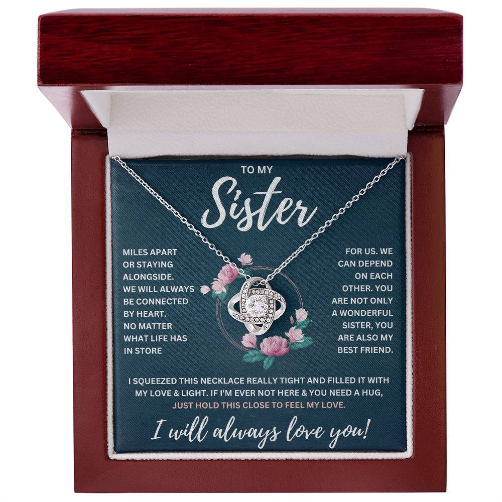 TO MY SISTER SQUEEZED KNOT NECKLACE GIFT SET