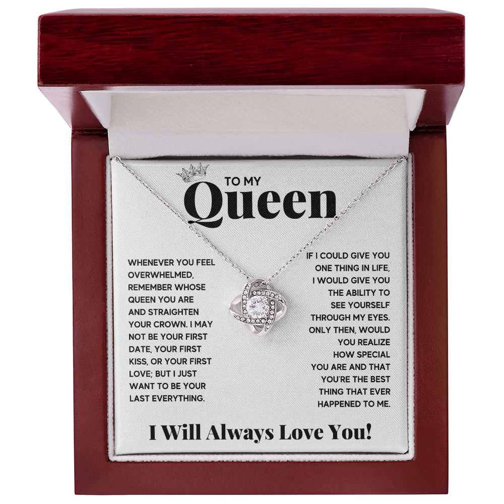To My Queen Love Knot Necklace Gift Set