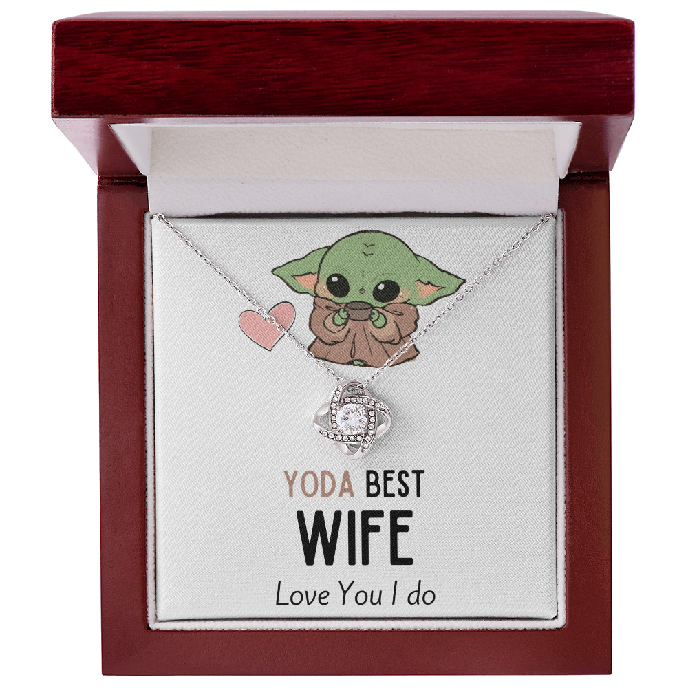 TO MY WIFE BABY YODA LOVE KNOT NECKLACE