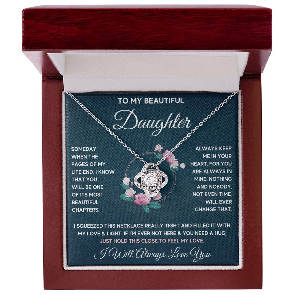 TO MY DAUGHTER CHAPTERS SQUEEZE KNOT NECKLACE GIFT SET