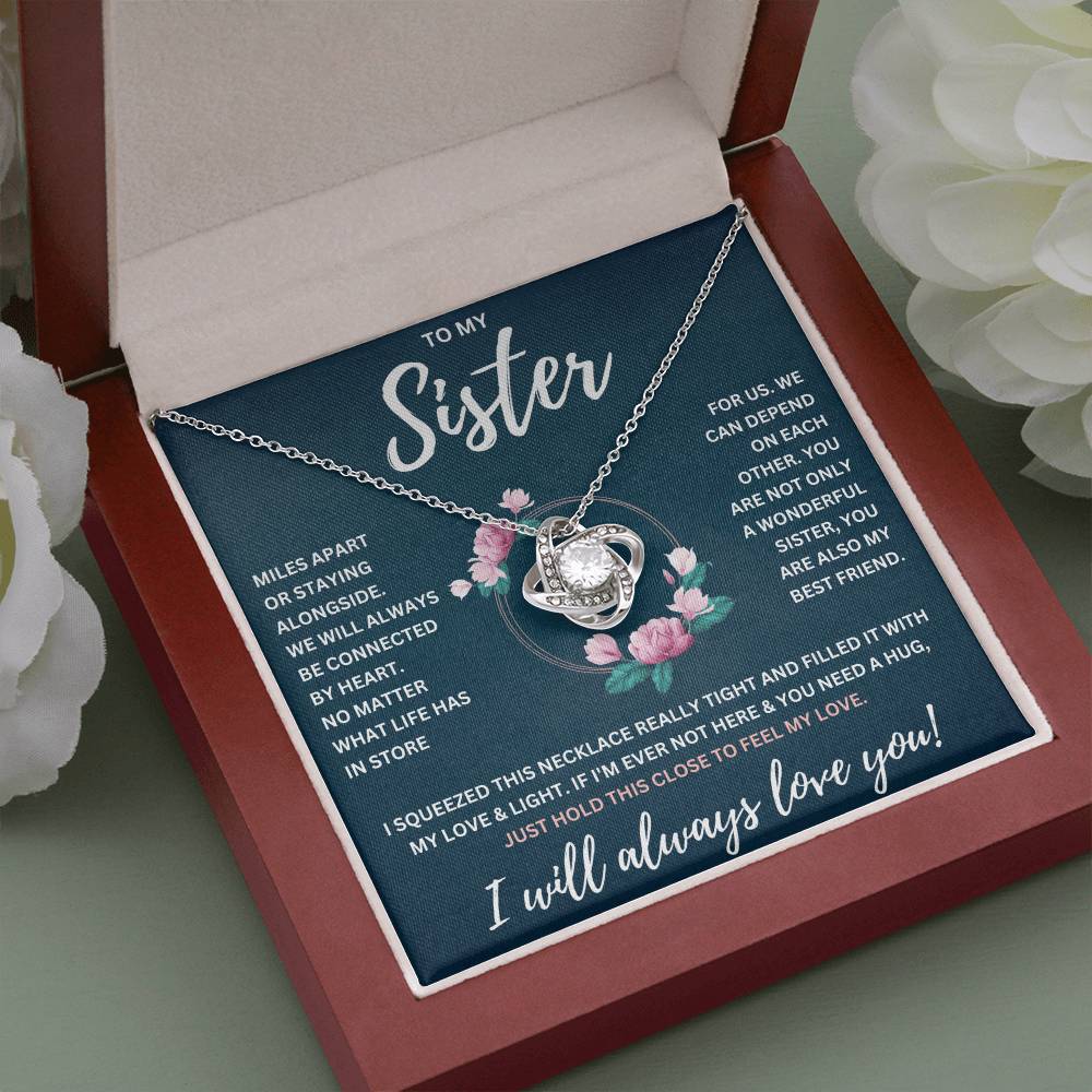 TO MY SISTER SQUEEZED KNOT NECKLACE GIFT SET