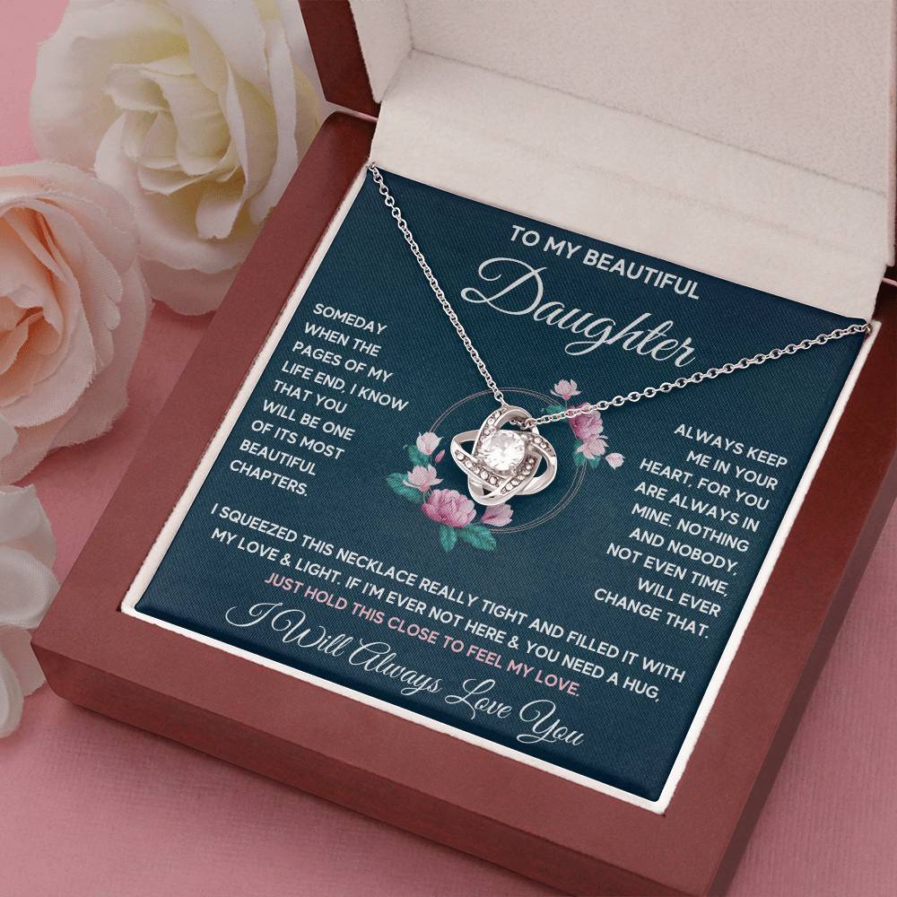 TO MY DAUGHTER CHAPTERS SQUEEZE KNOT NECKLACE GIFT SET