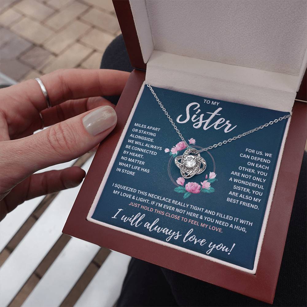 TO MY SISTER SQUEEZED KNOT NECKLACE GIFT SET