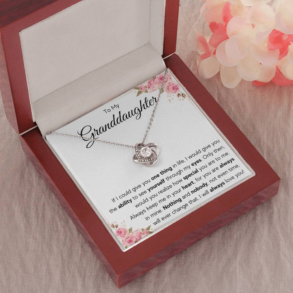 TO MY GRANDDAUGHTER EYES KNOT NECKLACE GIFT SET