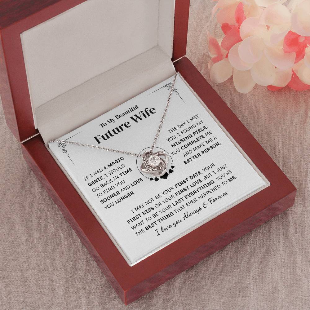 TO MY FUTURE WIFE MAGIC GENIE LOVE KNOT NECKLACE GIFT SET