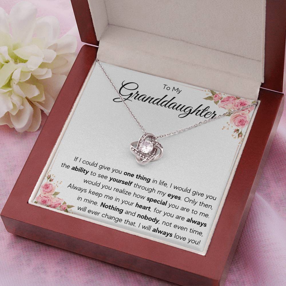 TO MY GRANDDAUGHTER EYES KNOT NECKLACE GIFT SET