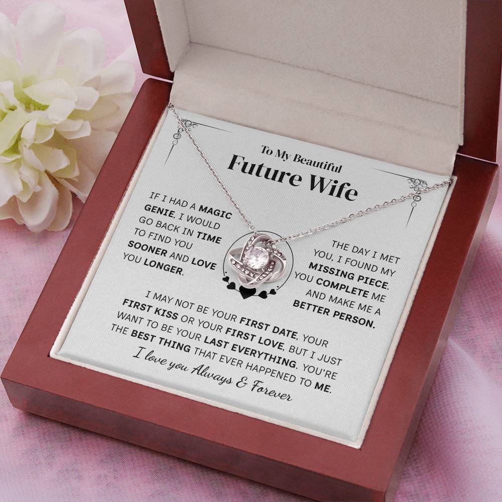 TO MY FUTURE WIFE MAGIC GENIE LOVE KNOT NECKLACE GIFT SET