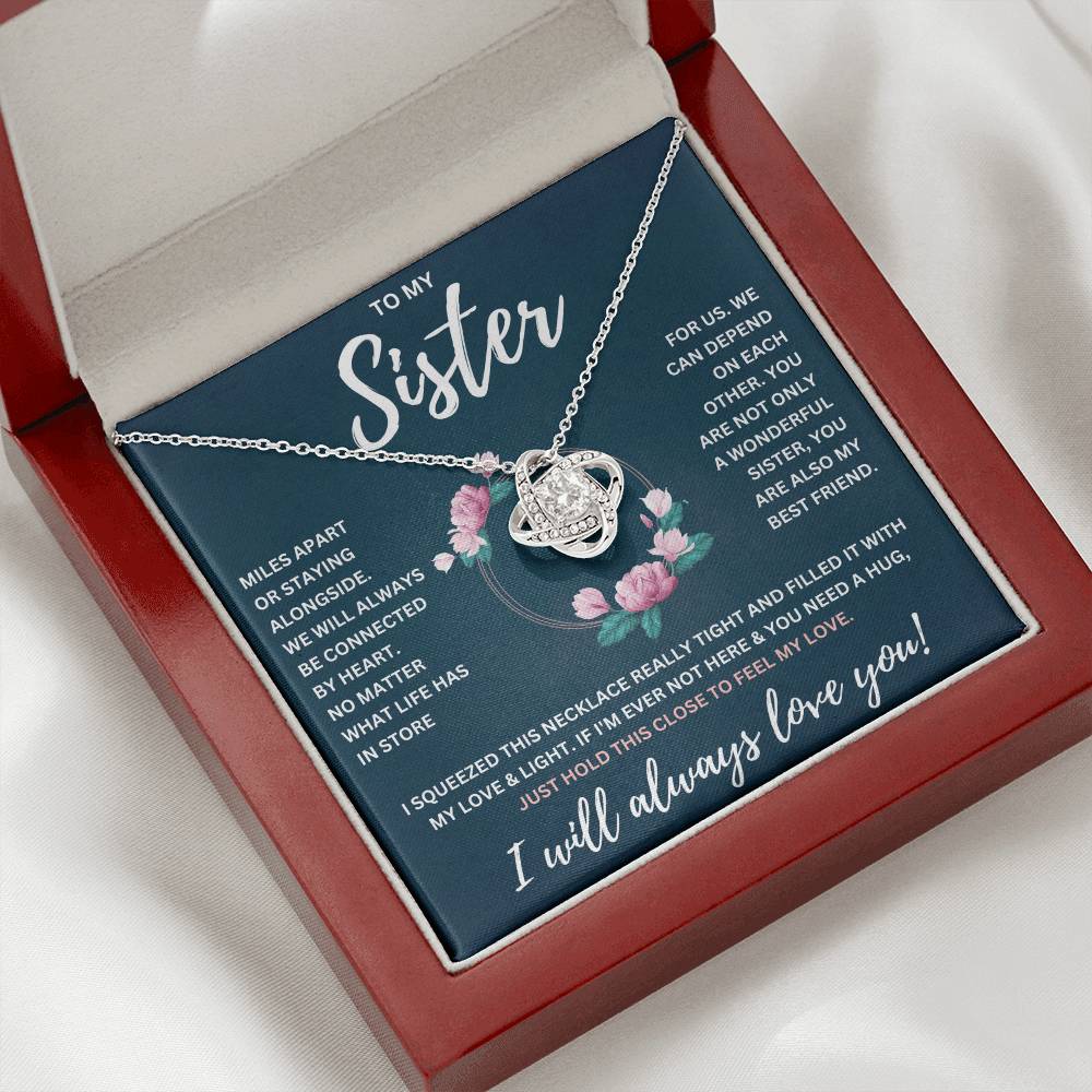 TO MY SISTER SQUEEZED KNOT NECKLACE GIFT SET