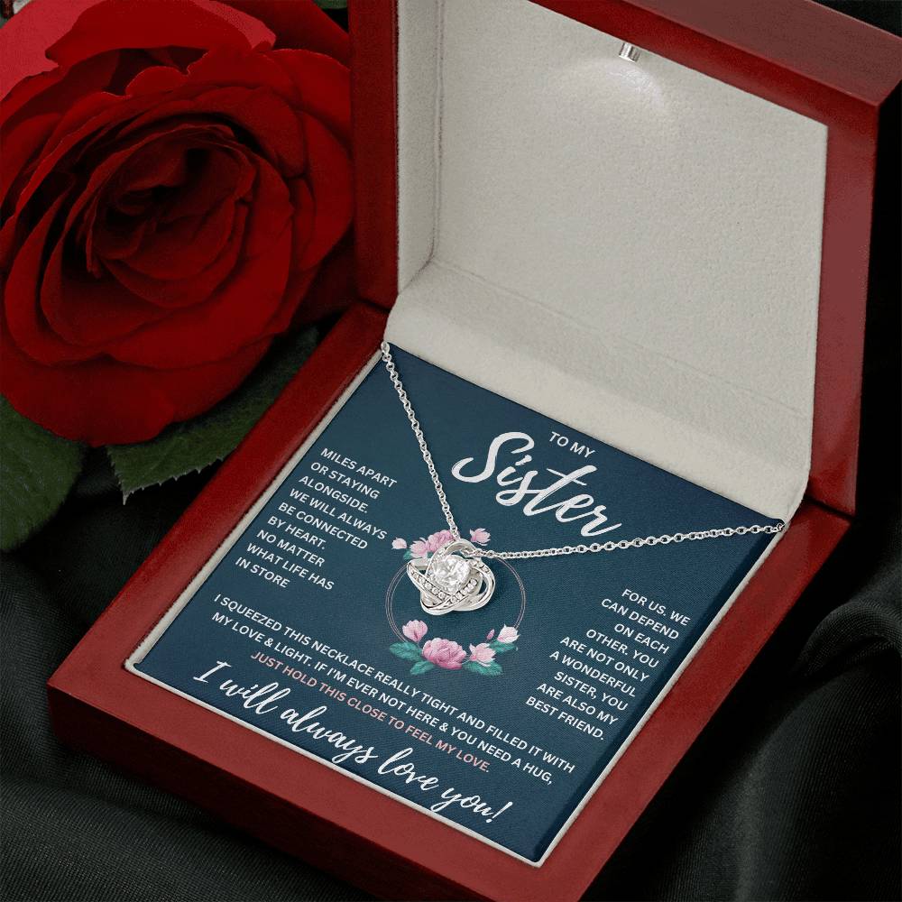 TO MY SISTER SQUEEZED KNOT NECKLACE GIFT SET