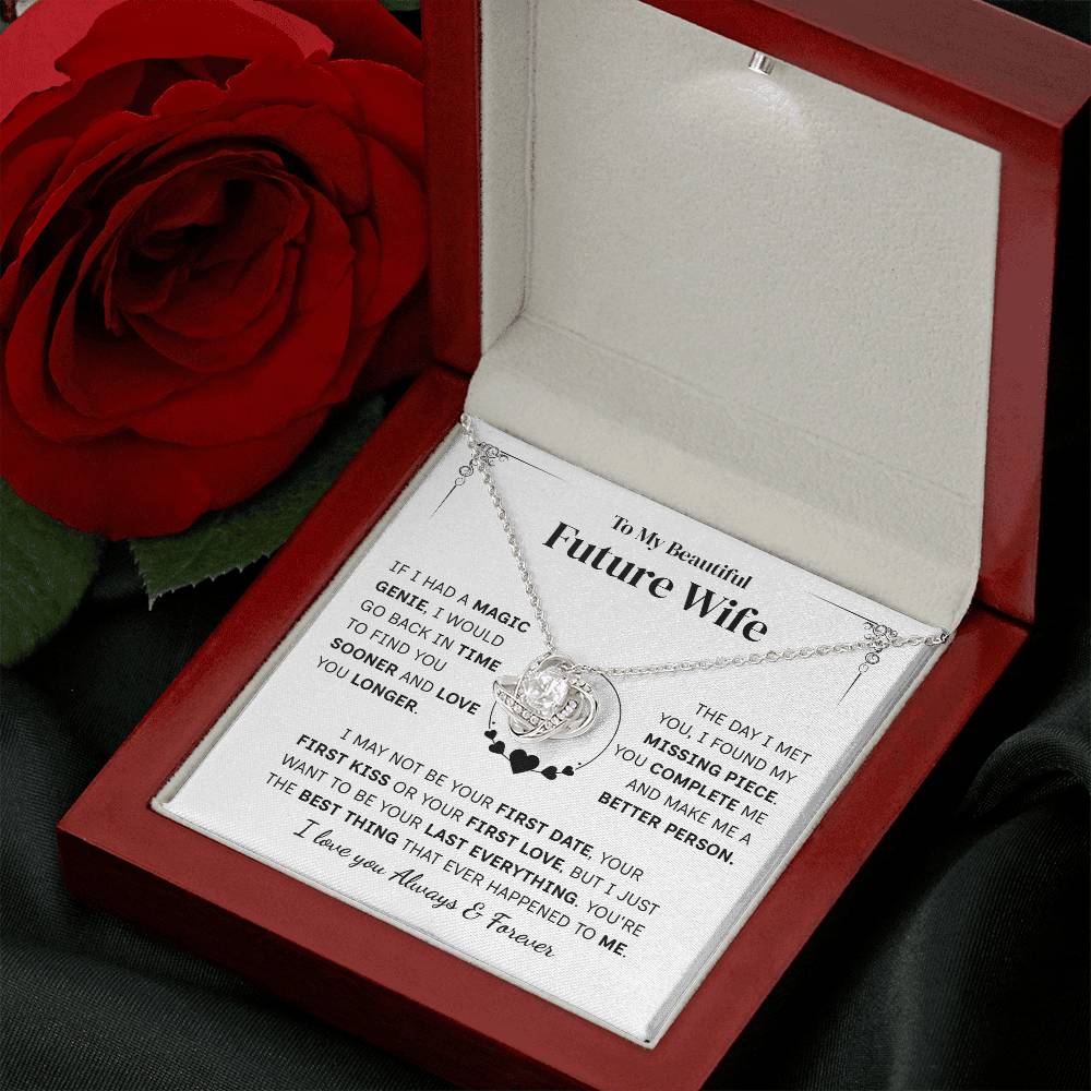 TO MY FUTURE WIFE MAGIC GENIE LOVE KNOT NECKLACE GIFT SET