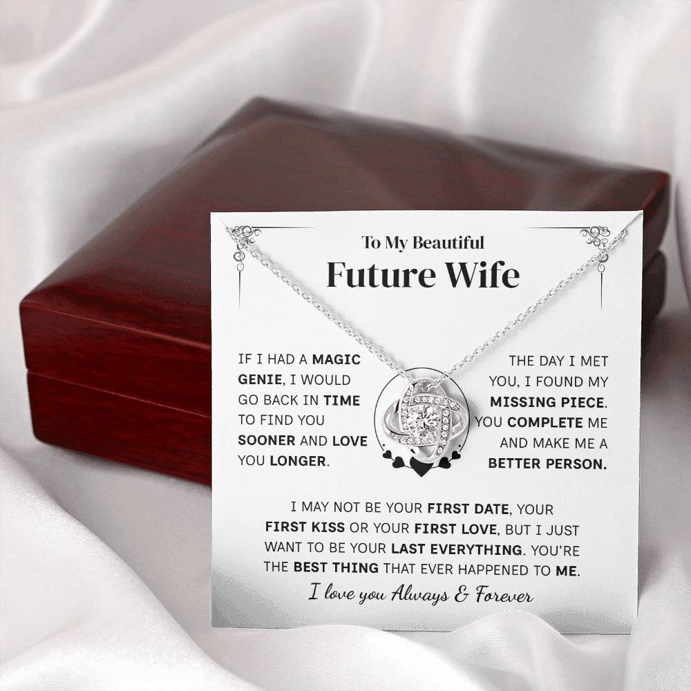 TO MY FUTURE WIFE MAGIC GENIE LOVE KNOT NECKLACE GIFT SET