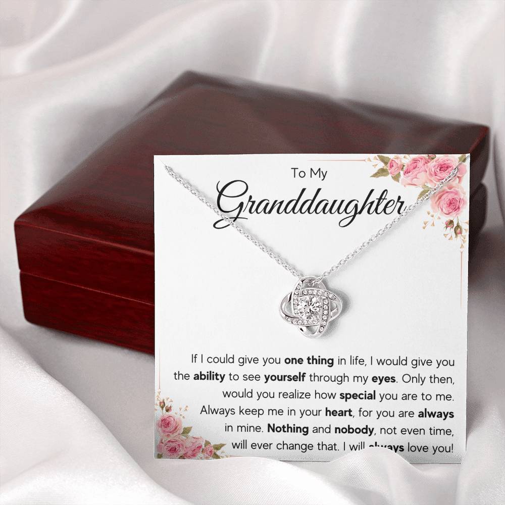 TO MY GRANDDAUGHTER EYES KNOT NECKLACE GIFT SET