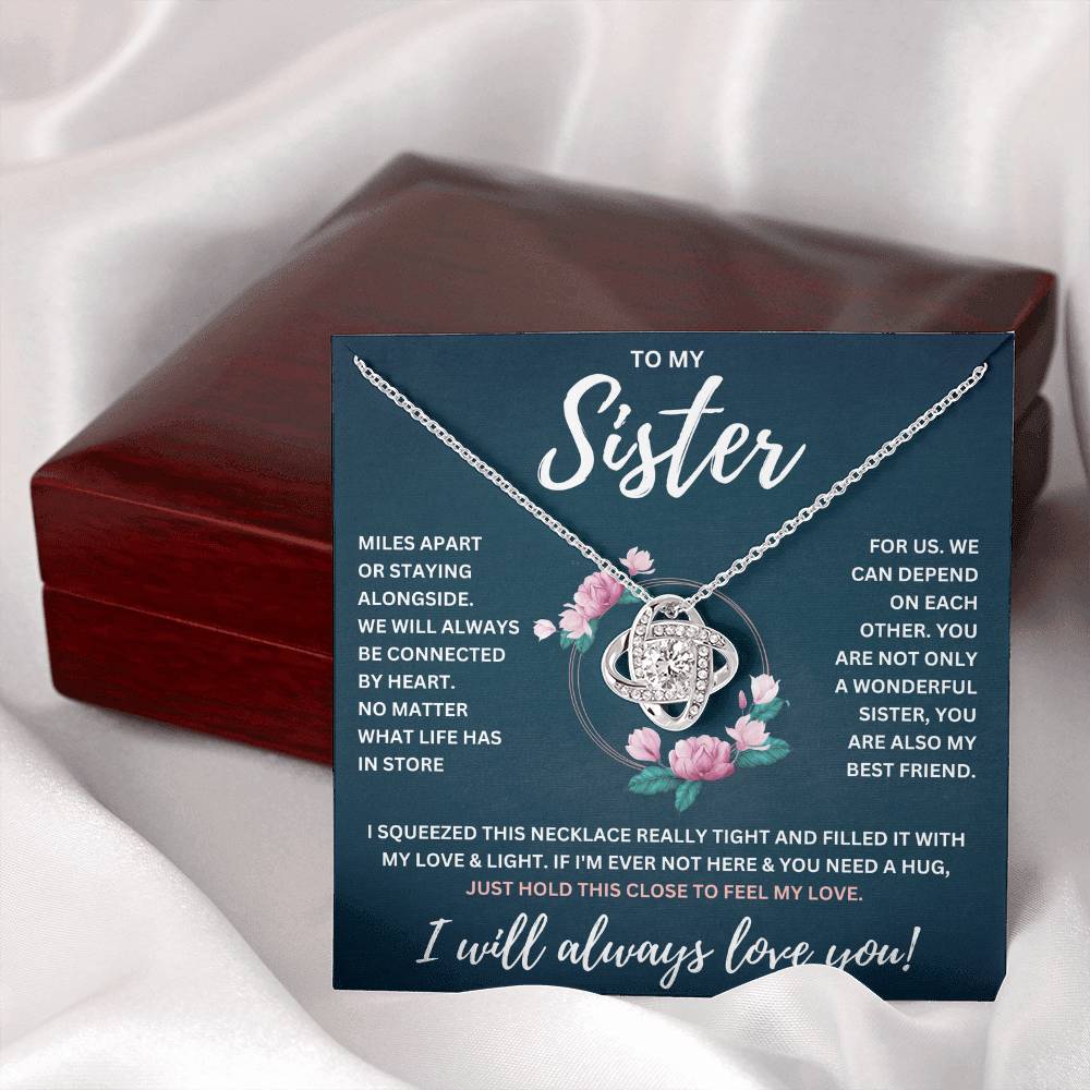 TO MY SISTER SQUEEZED KNOT NECKLACE GIFT SET