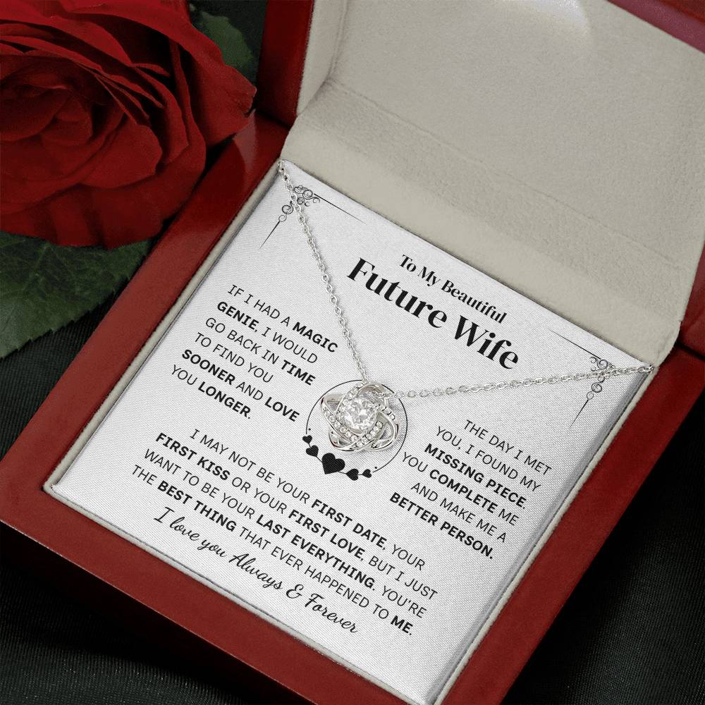 TO MY FUTURE WIFE MAGIC GENIE LOVE KNOT NECKLACE GIFT SET