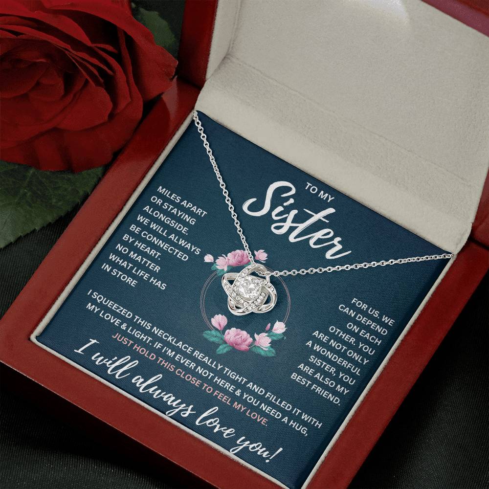 TO MY SISTER SQUEEZED KNOT NECKLACE GIFT SET