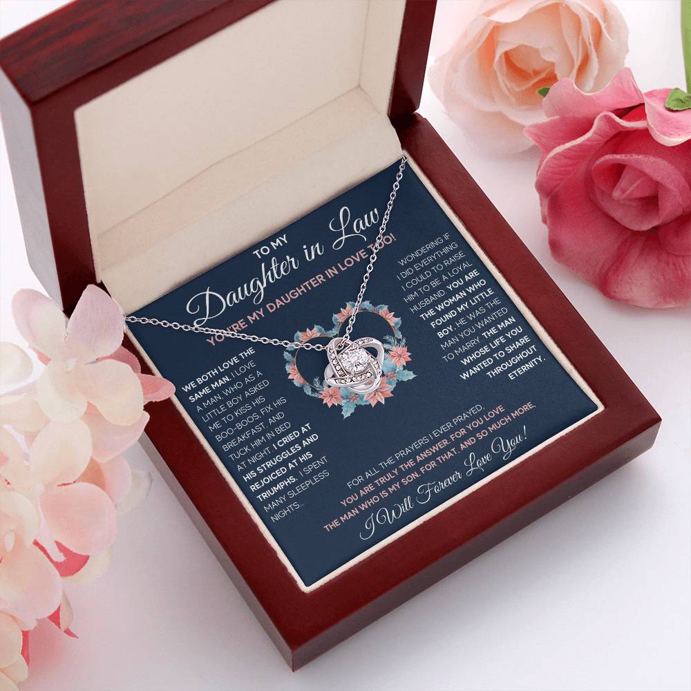 TO MY DAUGHTER IN LAW - DAUGHTER IN LOVE KNOT NECKLACE GIFT SET