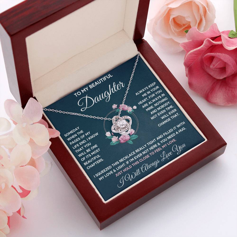 TO MY DAUGHTER CHAPTERS SQUEEZE KNOT NECKLACE GIFT SET