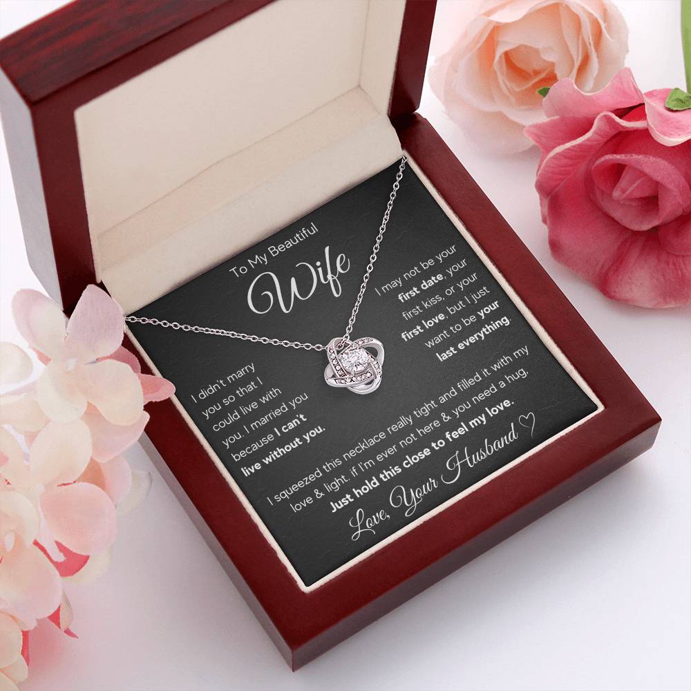 To My Wife Last Everything Love Knot Necklace Gift Set