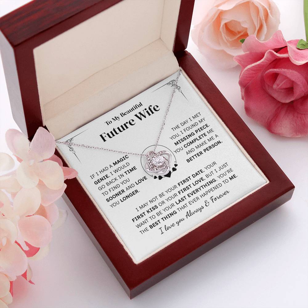 TO MY FUTURE WIFE MAGIC GENIE LOVE KNOT NECKLACE GIFT SET