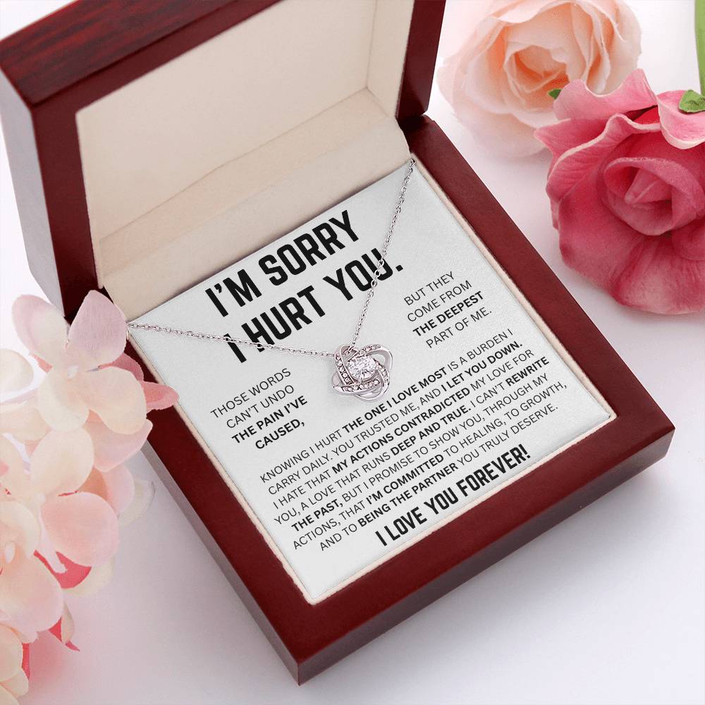 DEEPEST APOLOGY LOVE KNOT NECKLACE GIFT SET