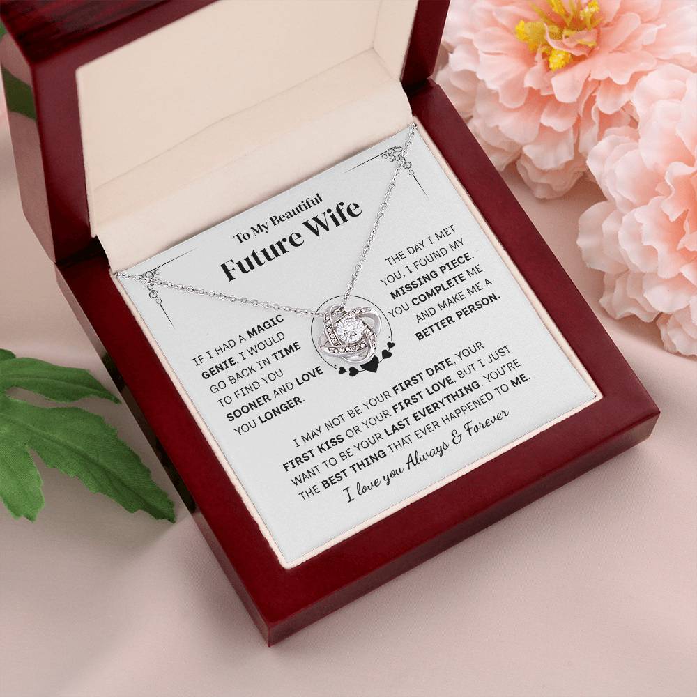 TO MY FUTURE WIFE MAGIC GENIE LOVE KNOT NECKLACE GIFT SET