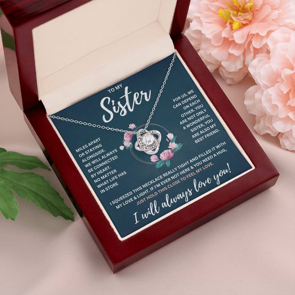 TO MY SISTER SQUEEZED KNOT NECKLACE GIFT SET