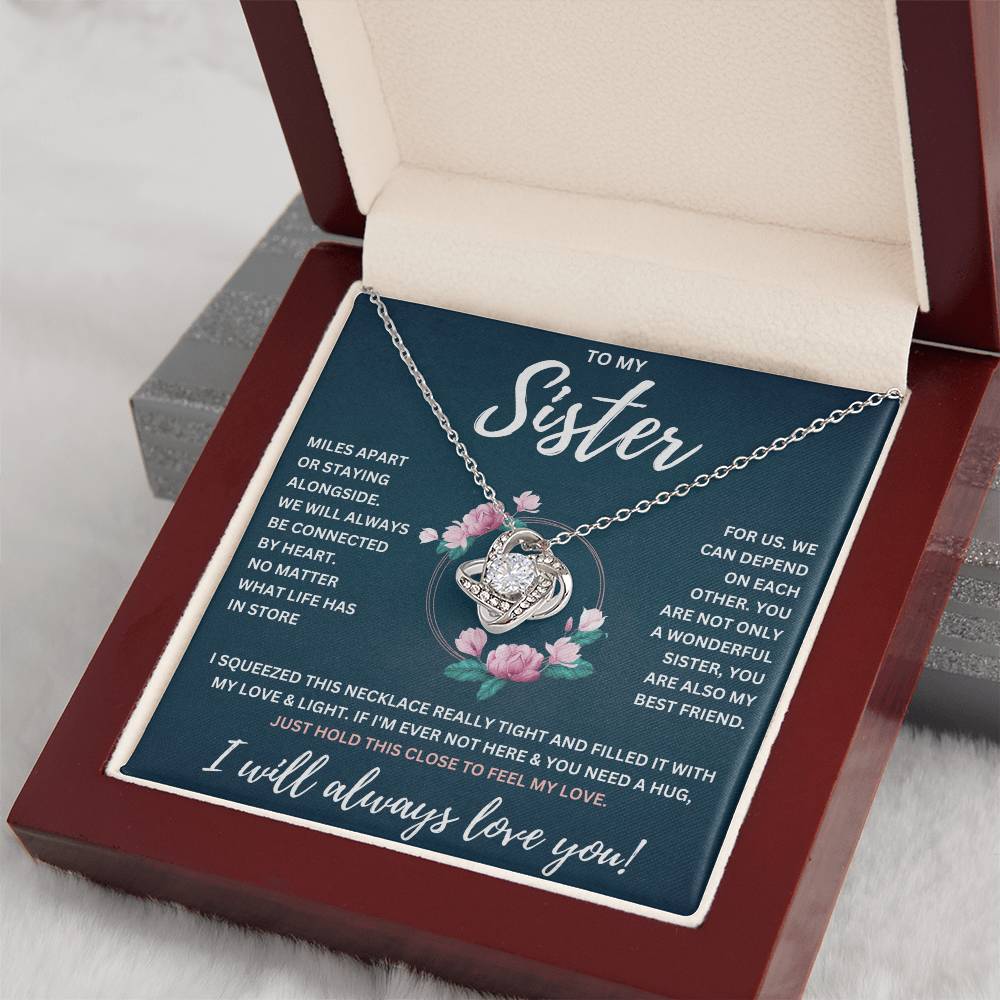 TO MY SISTER SQUEEZED KNOT NECKLACE GIFT SET